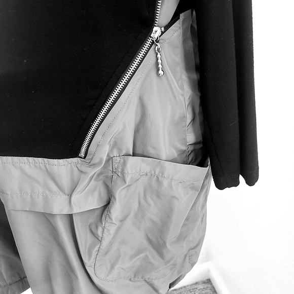 Comfy USA Sara Tunic Dress Black/Gray Mixed Material Size Large RARE Futuristic - Picture 7 of 15